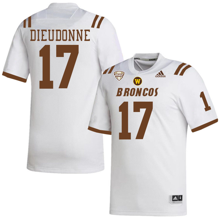 #17 Malique Dieudonne Western Michigan Broncos College Football Jerseys Stitched-White